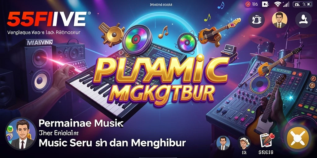 Tampilan gameplay 55FIVE yang menampilkan interaksi musik yang seru.