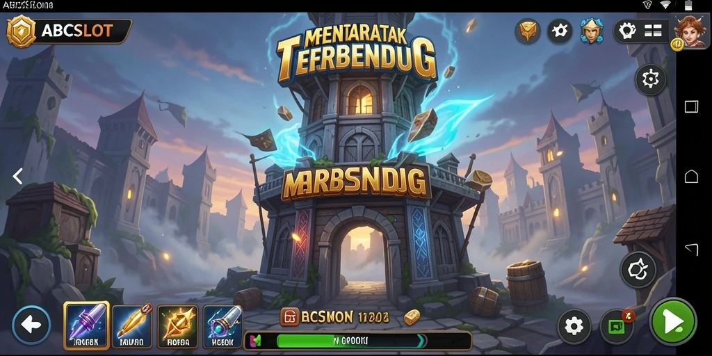 Tampilan gameplay seru dalam ABCSLOT dengan menara yang siap menahan serangan.