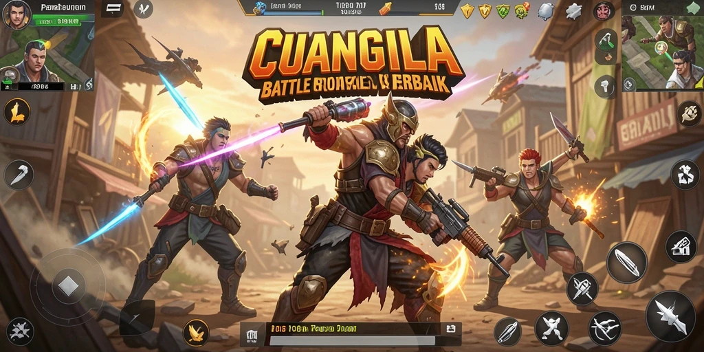 Tampilan gameplay CUANGILA saat pertarungan intens di Battle Royale.