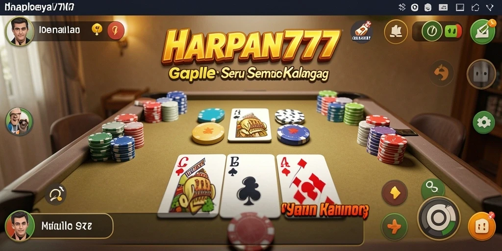 Tampilan gameplay seru dalam permainan Gaple HARAPAN777.