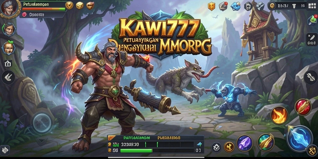Screenshot gameplay KAWI777 yang menarik dan dinamis di dunia MMORPG.